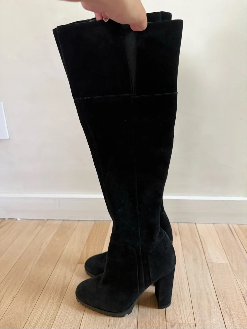 Aldo Black Suede Over-the-Knee Boots